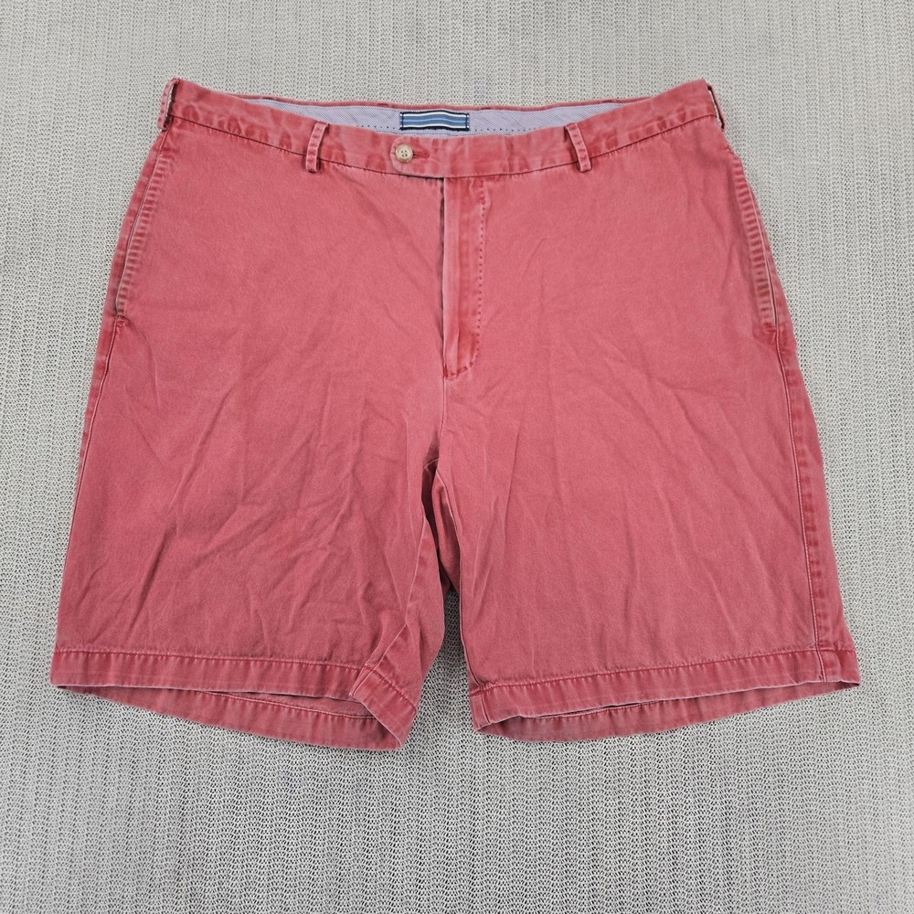 Peter Millar Shorts Mens 38 Pink Pima Cotton Chino 9" Inseam Flat Front Casual